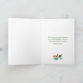 Feestelijke hulstbeskrans Kerstgroet Feestdagen Kaart (Binnen)