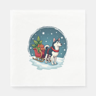 Feestelijke Husky Ride Servet
