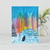 feestelijke iglo feestdagenkaart (Staand voorkant)