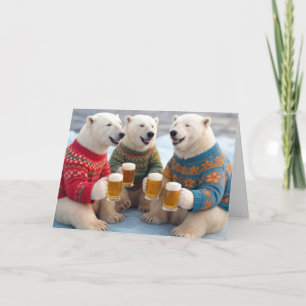 Feestelijke ijsberen die kerst-trui-misbaksels dra kaart