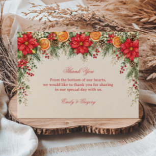 Feestelijke Immergroene Botanische Winter Eleganti Bedankkaart
