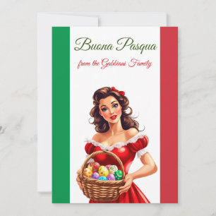 Feestelijke Italiaanse vlag Happy Easter Buona Pas Feestdagenkaart