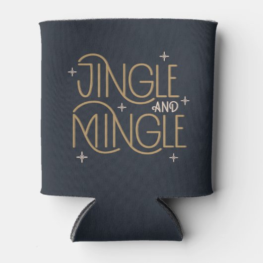 Feestelijke Jingle en Mingle Holiday Design Blikjeskoeler (Voorkant)
