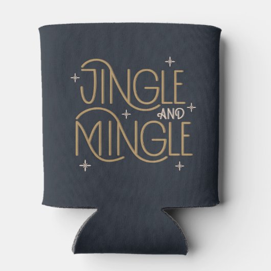 Feestelijke Jingle en Mingle Holiday Design Blikjeskoeler (Achterkant)
