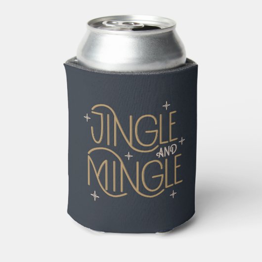 Feestelijke Jingle en Mingle Holiday Design Blikjeskoeler (Blikje Achterkant)