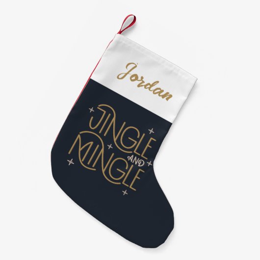 Feestelijke Jingle en Mingle Holiday Design Kleine Kerstsok (Voorkant (Hangend))