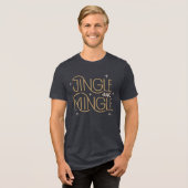 Feestelijke Jingle en Mingle Holiday Design Tri-Blend Shirt (Voorkant volledig)