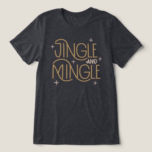 Feestelijke Jingle en Mingle Holiday Design Tri-Blend Shirt (Design voorkant)