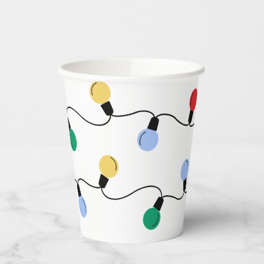 Feestelijke Jingle & Mingle Kleurrijke Kerstverlic Papieren Bekers (Links)