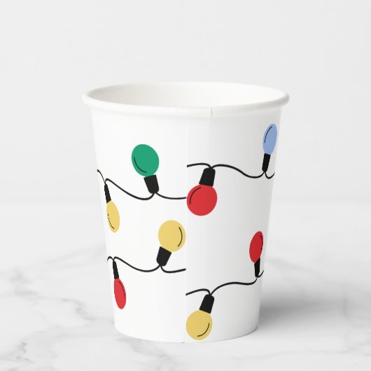 Feestelijke Jingle & Mingle Kleurrijke Kerstverlic Papieren Bekers (Rechts)