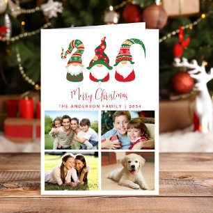 Feestelijke kabouters Vrolijke Kerstfoto Feestdagen Kaart