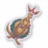 Feestelijke Kangoeroe Kerstmis Sticker (Voorkant)