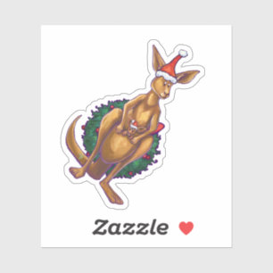 Feestelijke Kangoeroe Kerstmis Sticker
