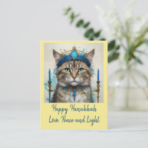 Feestelijke kat in vermomming Speelse Chanoeka Gro Feestdagenkaart