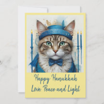 Feestelijke kat in vermomming Speelse Chanoeka Gro