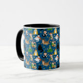 Feestelijke katten in kerstkostuums patroon mok (Voorkant links)