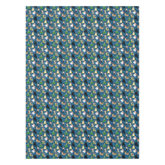 Feestelijke katten in kerstkostuums patroon tafelkleed (Voorkant)