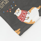 Feestelijke Katten Met Lichten Kerstpatroon Fleece Deken (Hoek)