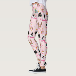 Feestelijke Kattengezichten in Vakantie Petten Pat Leggings