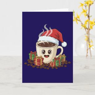 Feestelijke Kawaii Kerst Koffie Sinterklaas Hoed Kaart