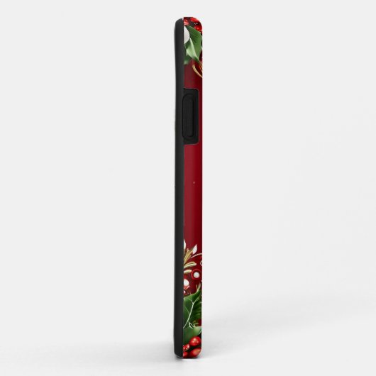 Feestelijke Kerst Achtergrond met Holly, Berries Case-Mate iPhone Case (Achterkant/rechts)