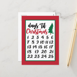 Feestelijke kerst advent geteld feestdagenkaart