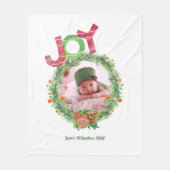Feestelijke KERST Baby's Eerste Kerst FOTO Fleece Deken (Voorkant)