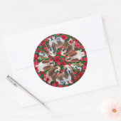 Feestelijke Kerst Basset Hound Stickers (Envelop)