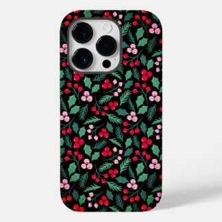 Feestelijke kerst Berry Delight naadloos patroon Case-Mate iPhone 14 Pro Hoesje
