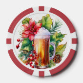 Feestelijke kerst bier gratis drink poker chips (Voorkant)