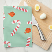 Feestelijke Kerst Candy Cane Keuken Handdoek (Quarter Fold)