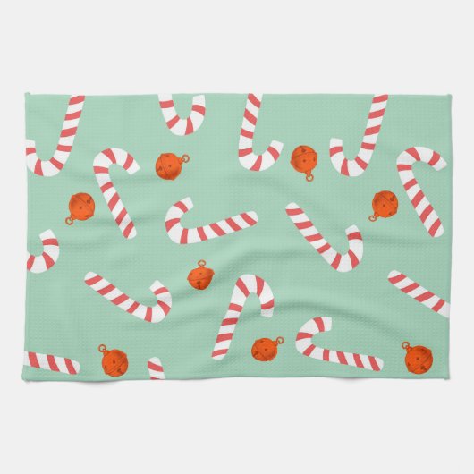 Feestelijke Kerst Candy Cane Keuken Handdoek (Horizontaal)