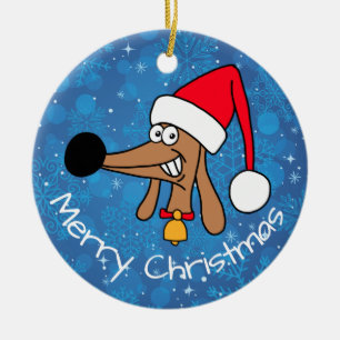 Feestelijke Kerst Dachshund Hond Keramisch Ornament