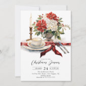 Feestelijke kerst diner uitnodiging (Voorkant)