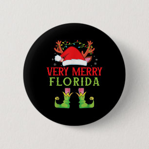 Feestelijke Kerst Elf & Kerstman Zeer Vrolijk Ronde Button 5,7 Cm