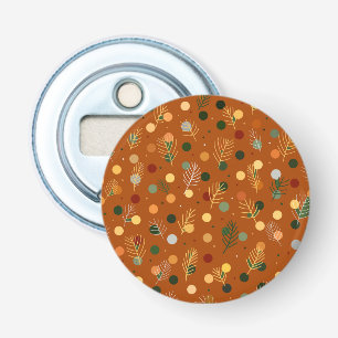 Feestelijke Kerst en Nieuwjaar patroon Button Flesopener