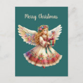 Feestelijke Kerst Engel toevoegen bericht Briefkaart (Voorkant)