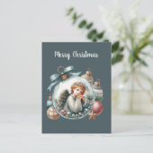 Feestelijke Kerst Engel toevoegen bericht Briefkaart (Staand voorkant)