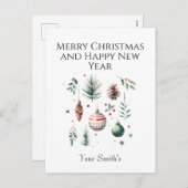 feestelijke kerst feestdagenkaart (Voorkant / Achterkant)