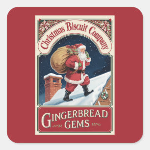 Feestelijke Kerst Gingerbread edelstenen Vierkante Sticker