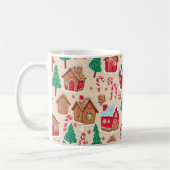 Feestelijke Kerst Gingerbread Houses Trees Pattern Koffiemok (Links)