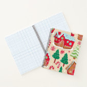Feestelijke Kerst Gingerbread Houses Trees Pattern Notitieboek (Binnen)