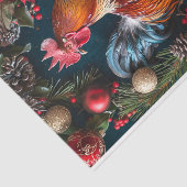 Feestelijke kerst haan decoupage tissuepapier (Detail)