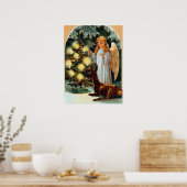 feestelijke kerst Holiday Angel Poster (Keuken)