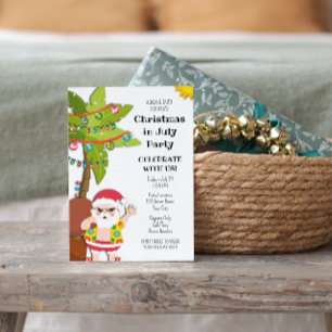 Feestelijke kerst in juli feest uitnodiging