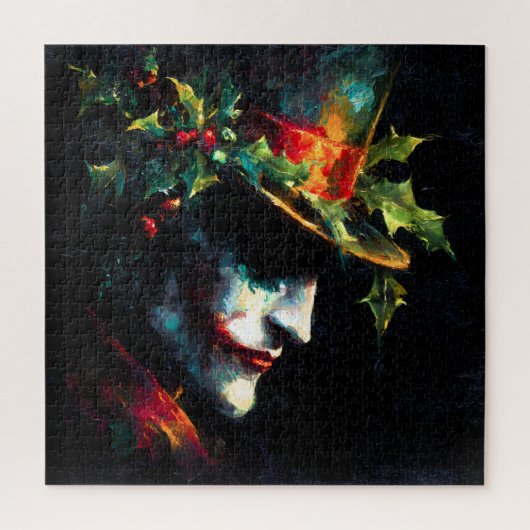 Feestelijke kerst Joker Portret Legpuzzel (Verticaal)