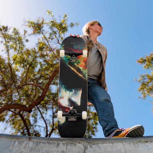 Feestelijke kerst Joker Portret Skateboard (Buiten 1)