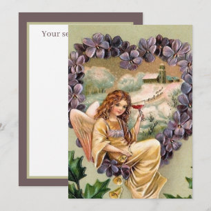 feestelijke kerst-kerst-engel voegt sentiment toe notitiekaartje