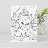 Feestelijke Kerst kinder kleurkat Feestdagenkaart (Staand voorkant)