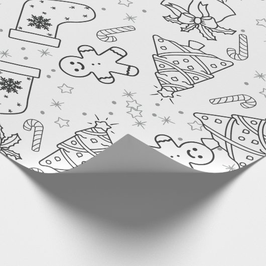 Feestelijke Kerst Kleuren Wrapping Papier (Hoek)